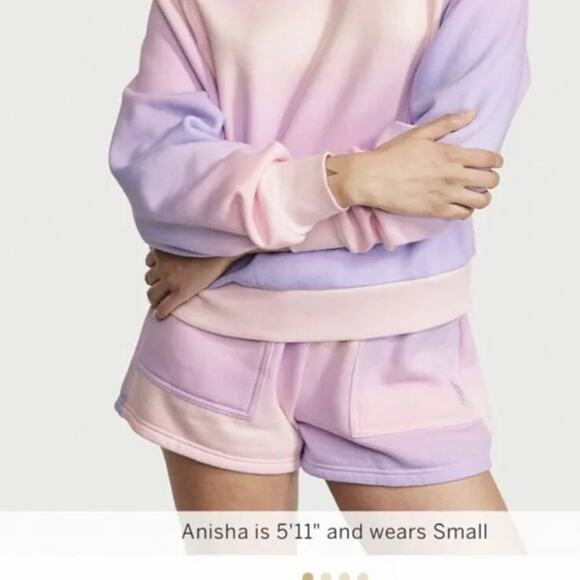 Victoria’s Secret On Point Off Shoulder Pink Purple Ombre Tye Dye Sweater Size L - Picture 2 of 12